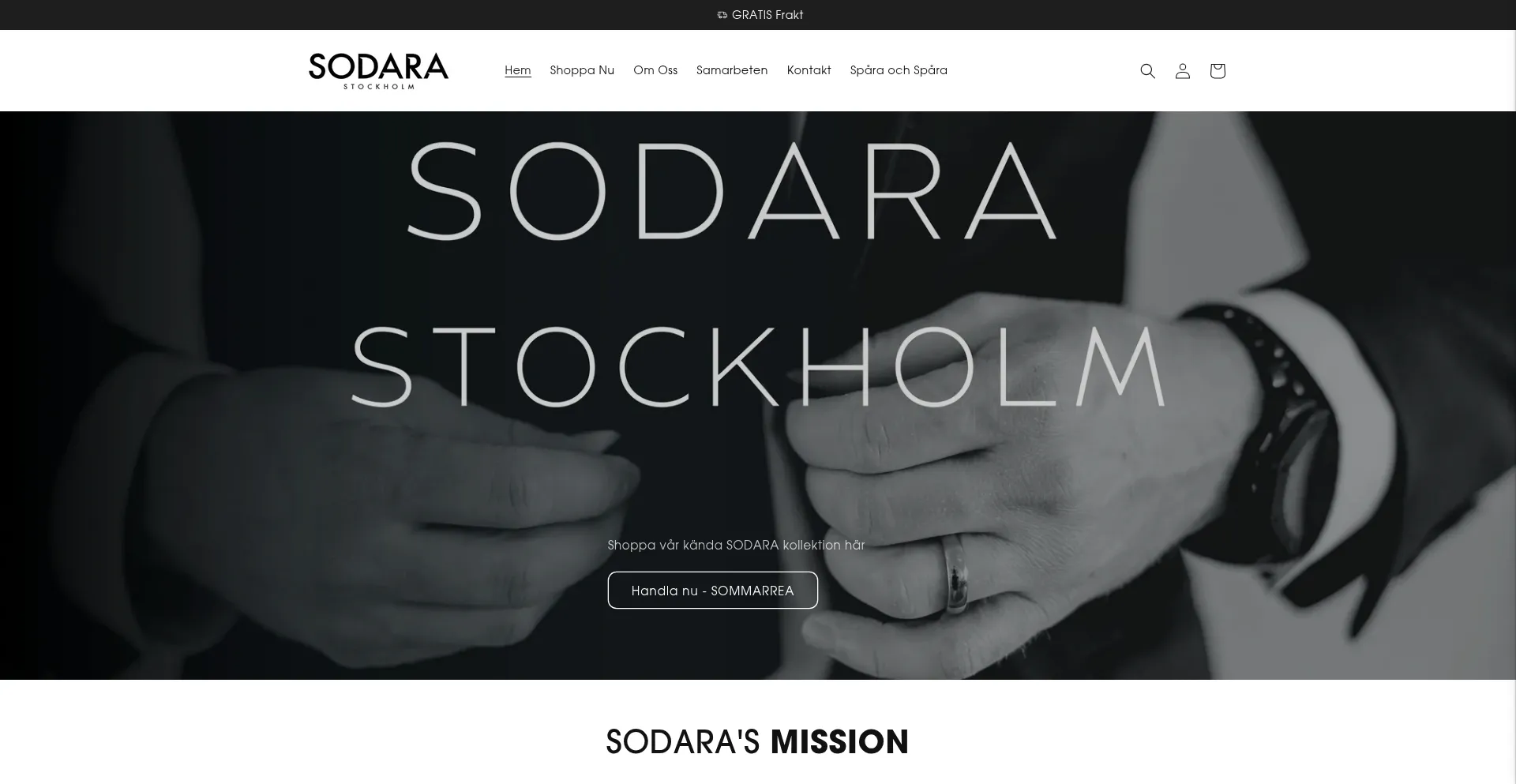 Website screenshot of Sodara-stockholm.com