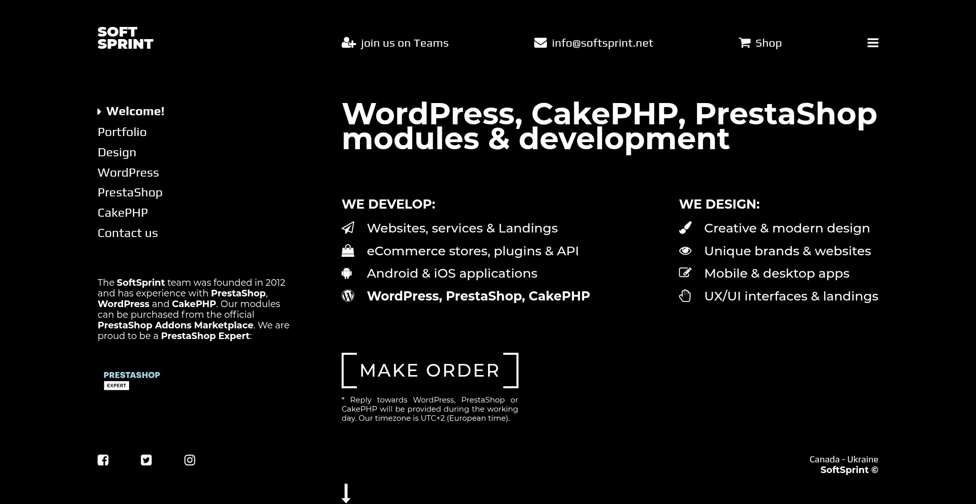 Website screenshot of Softsprint.net