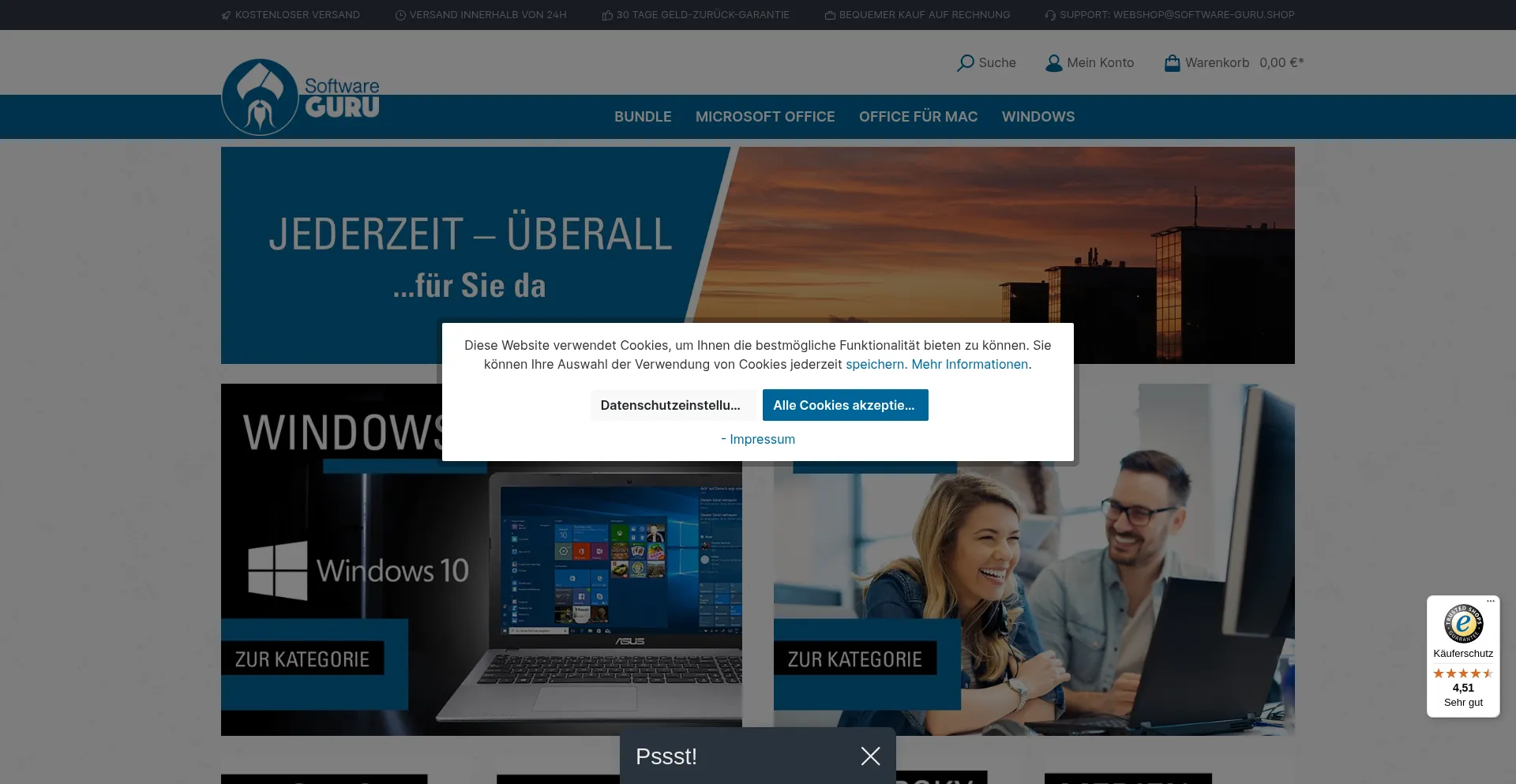 Website screenshot of Software-guru.shop