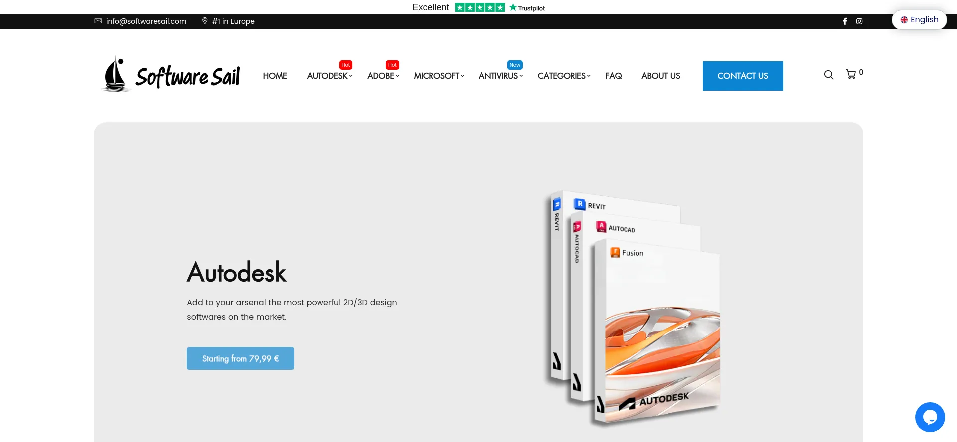 Website screenshot of Softwaresail.com