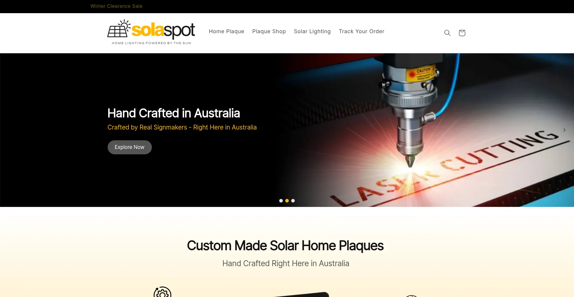 Website screenshot of Solaspot.com.au