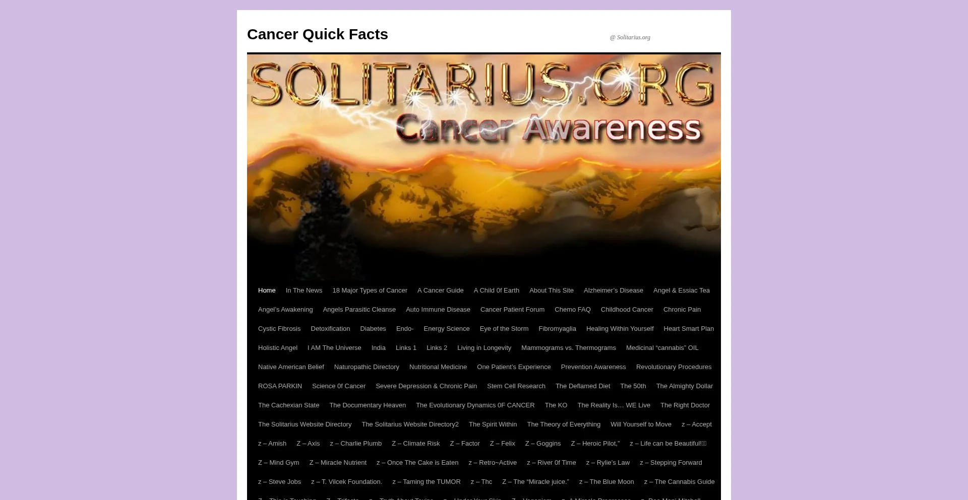 Website screenshot of Solitarius.org
