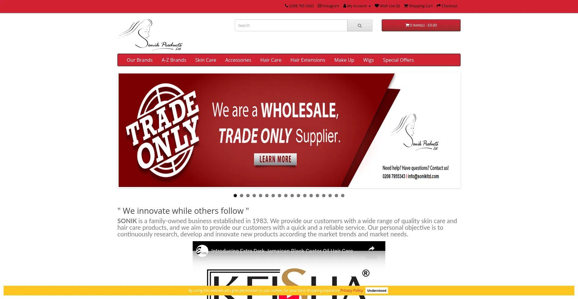 Website screenshot of Sonikltd.com