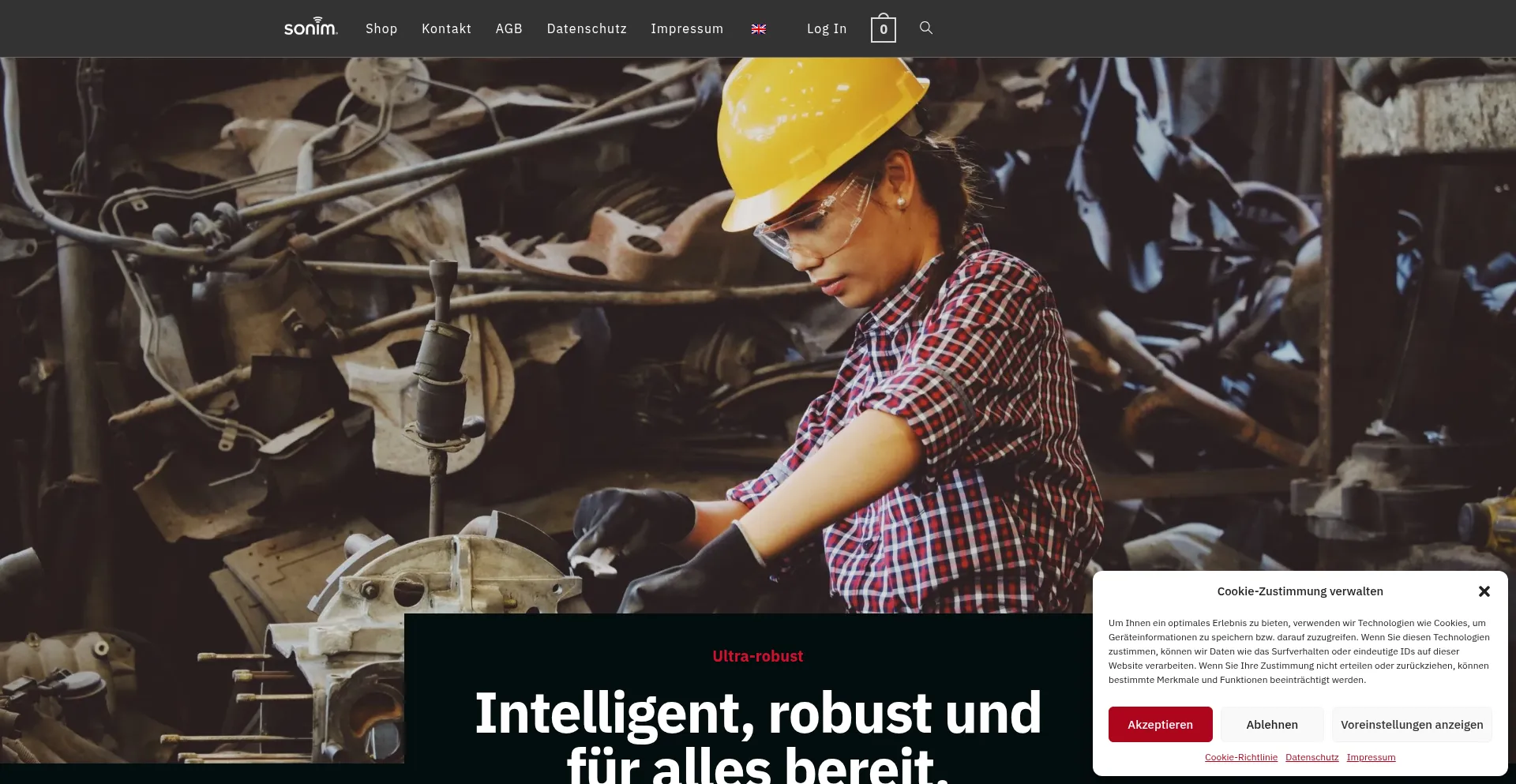 Website screenshot of Sonim.de