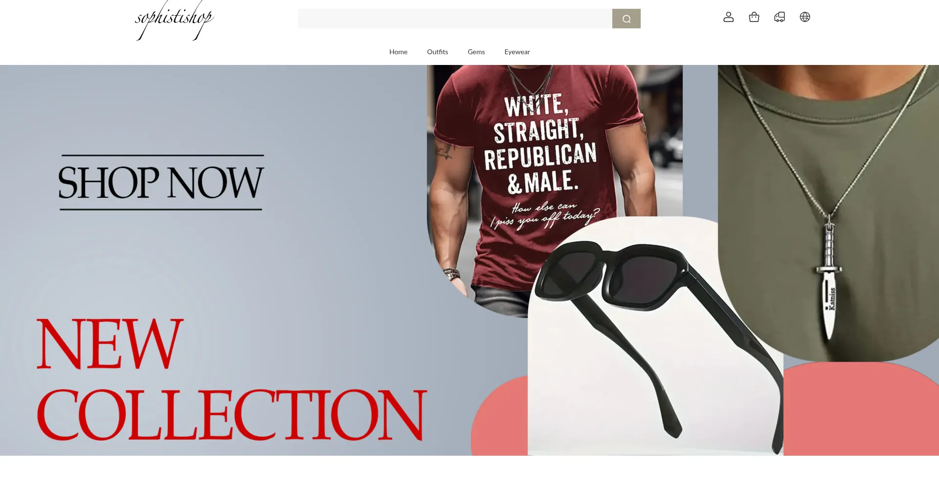 Website screenshot of Sophistishop.com