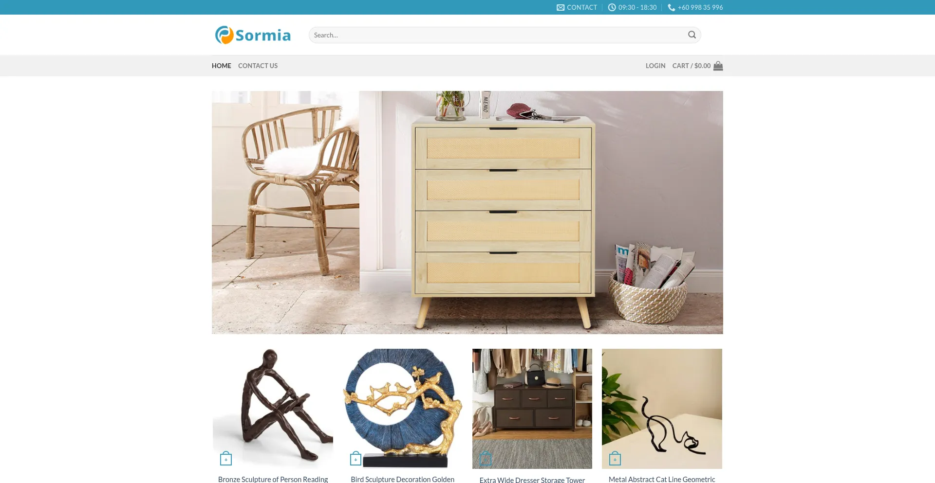 Website screenshot of Sormia.com