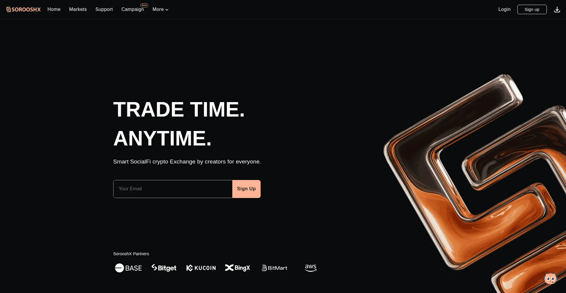 Website screenshot of Sorooshx.com