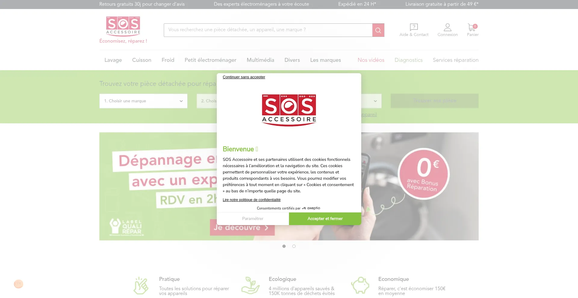 Website screenshot of Sos-accessoire.com