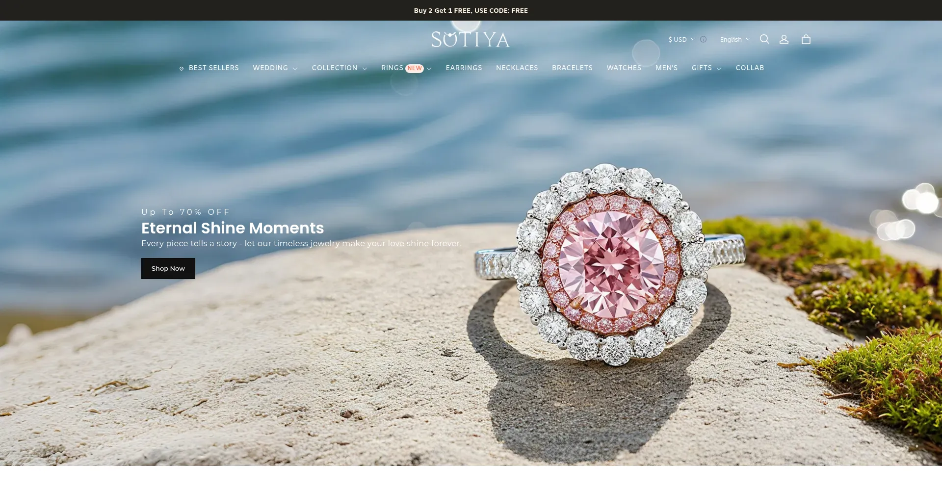 Website screenshot of Sotiya.com