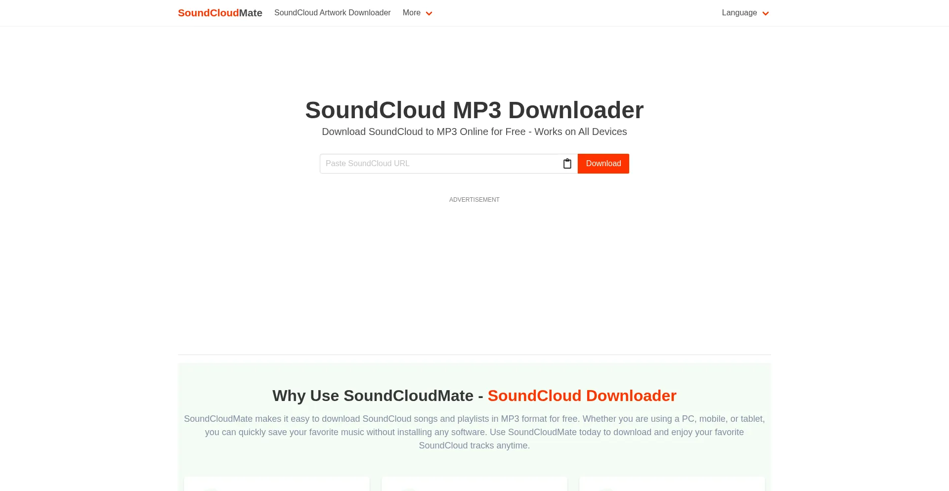 Website screenshot of Soundloadmate.com