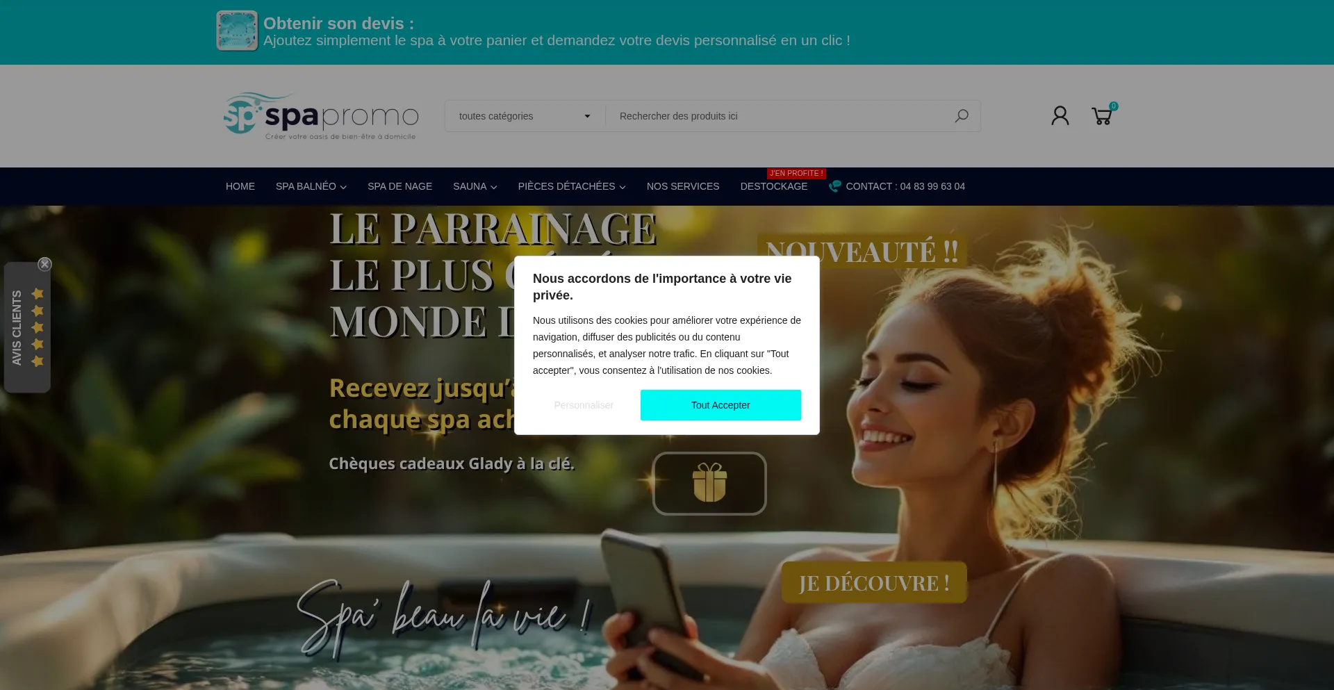 Website screenshot of Spa-promo.fr