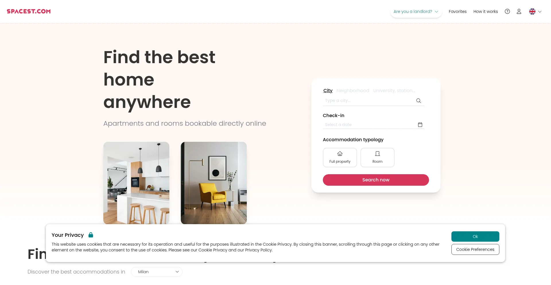 Website screenshot of Spacest.com