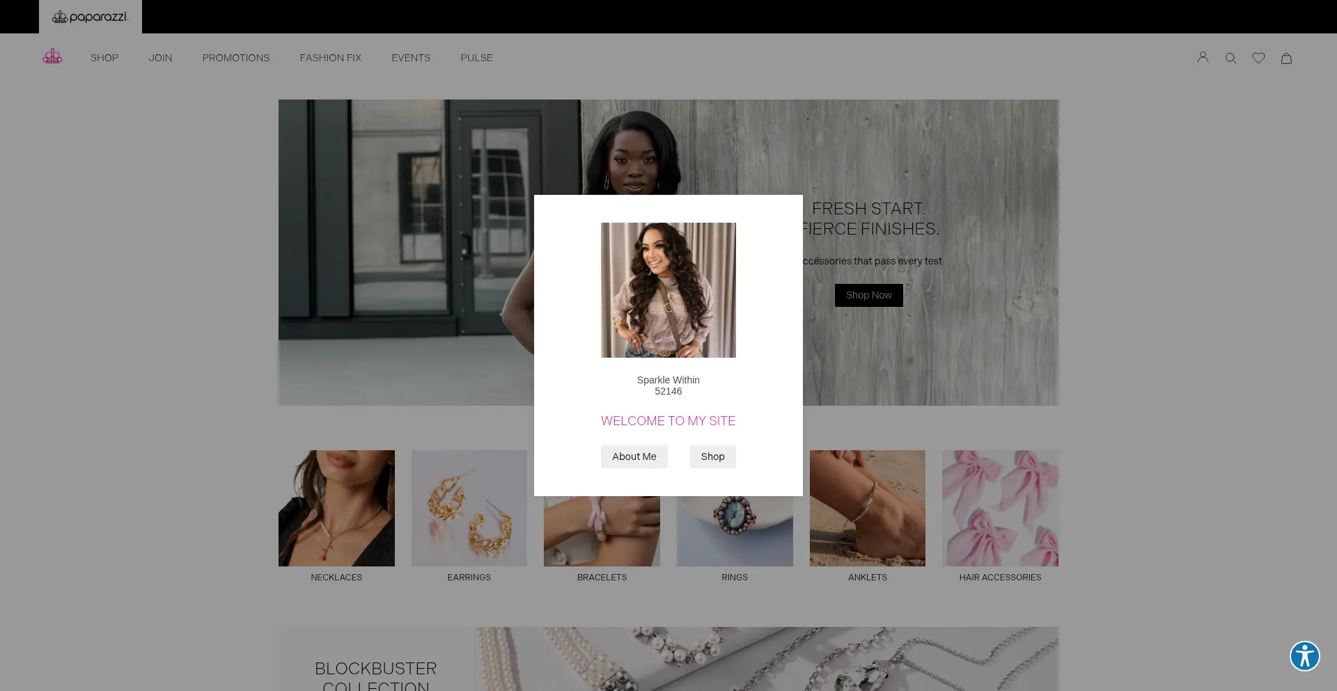 Website screenshot of Sparklewithin8.com