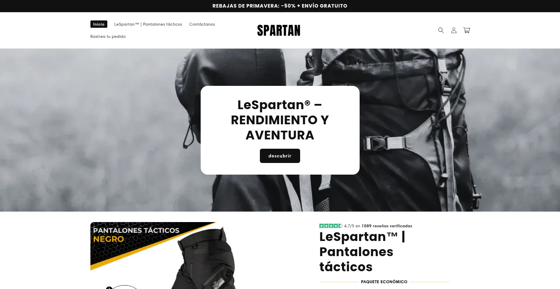 Website screenshot of Spartan-espana.com