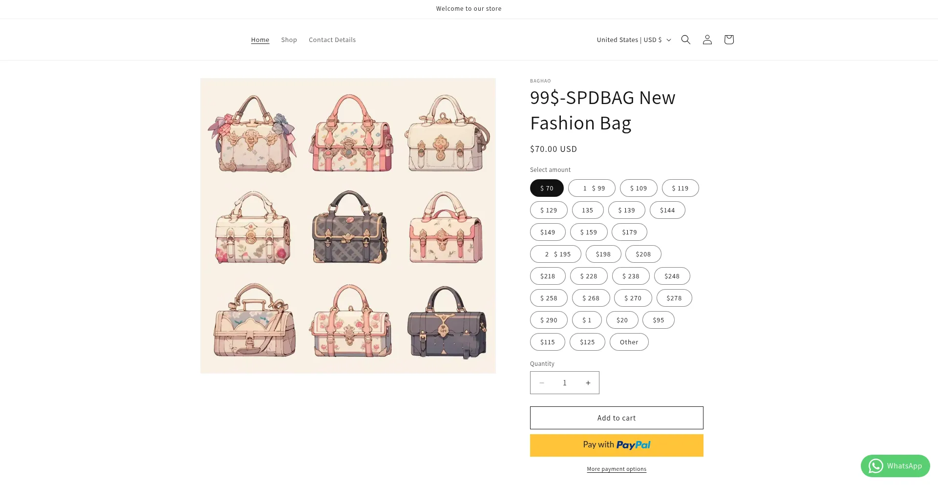 Website screenshot of Spdbag.com