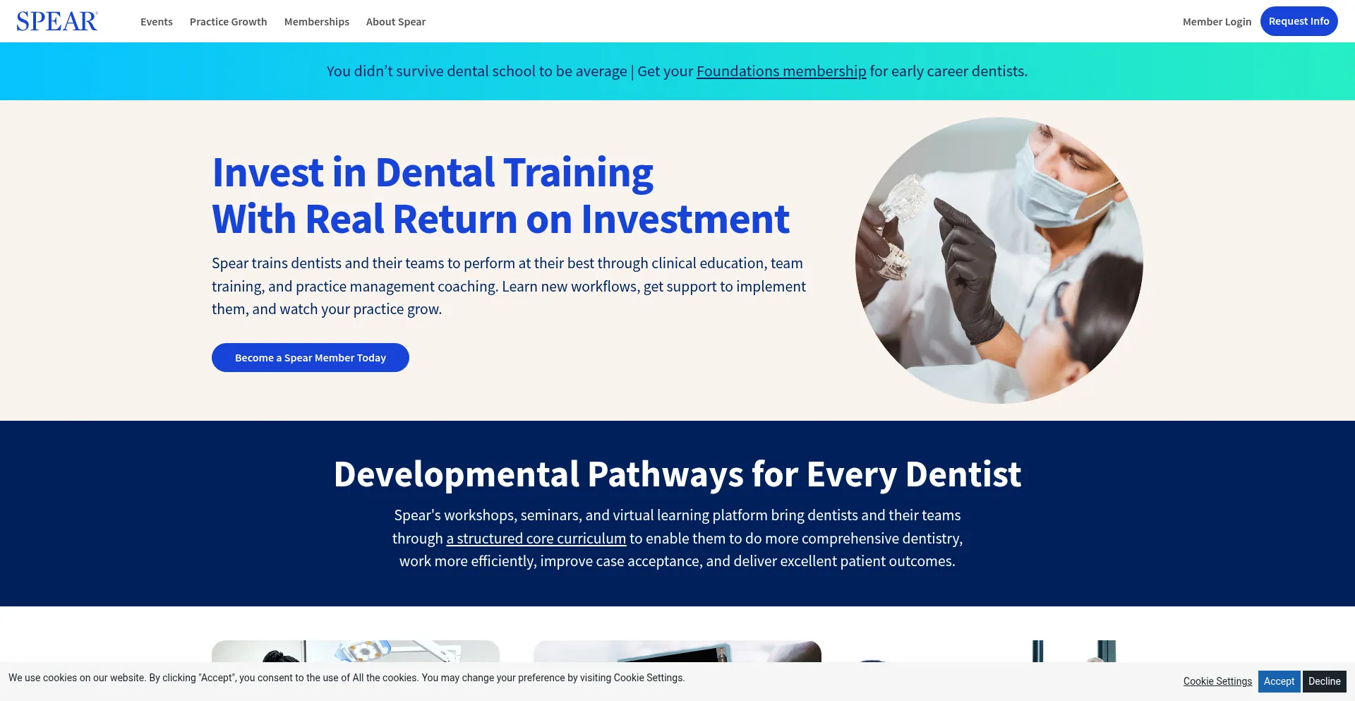 Website screenshot of Speareducation.com