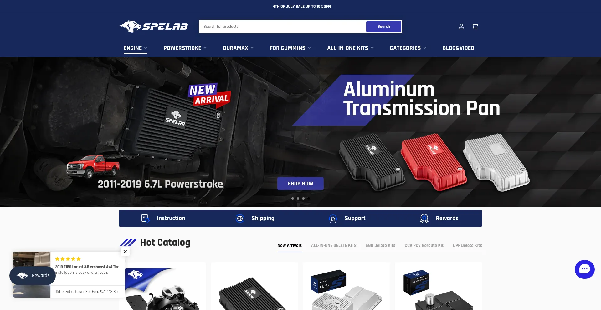 Website screenshot of Spelabautoparts.com