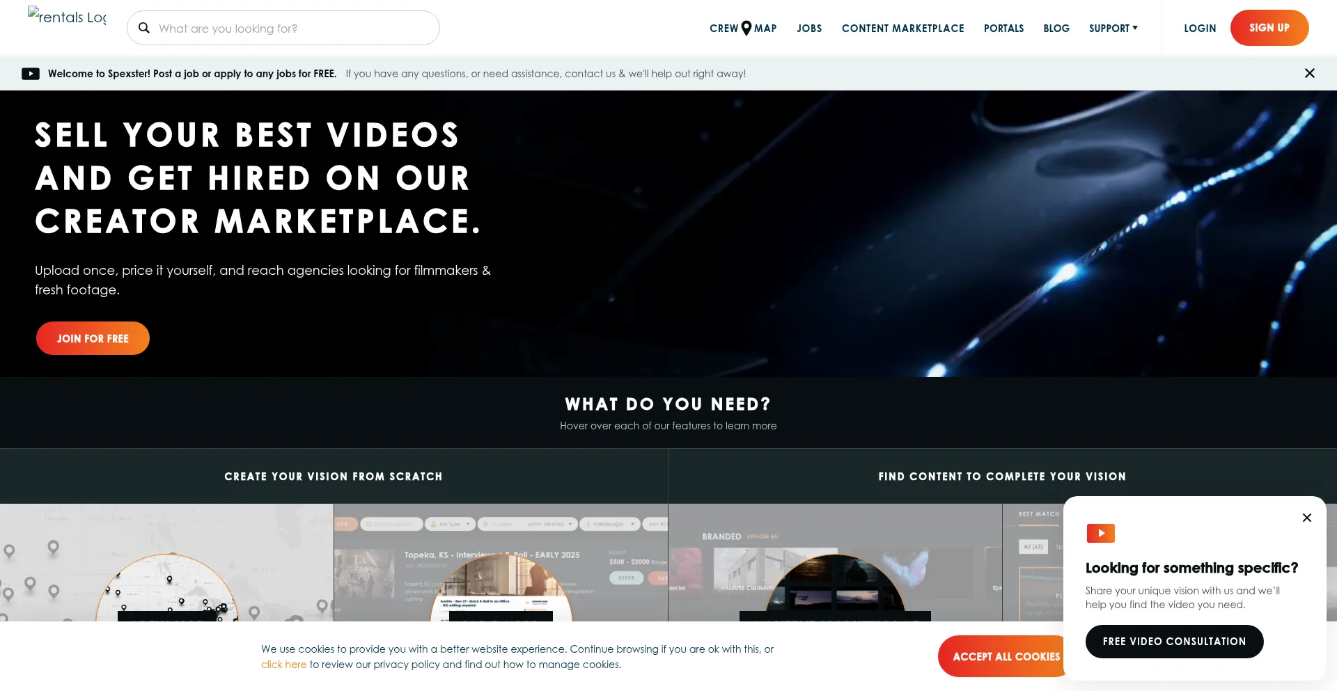 Website screenshot of Spexster.com