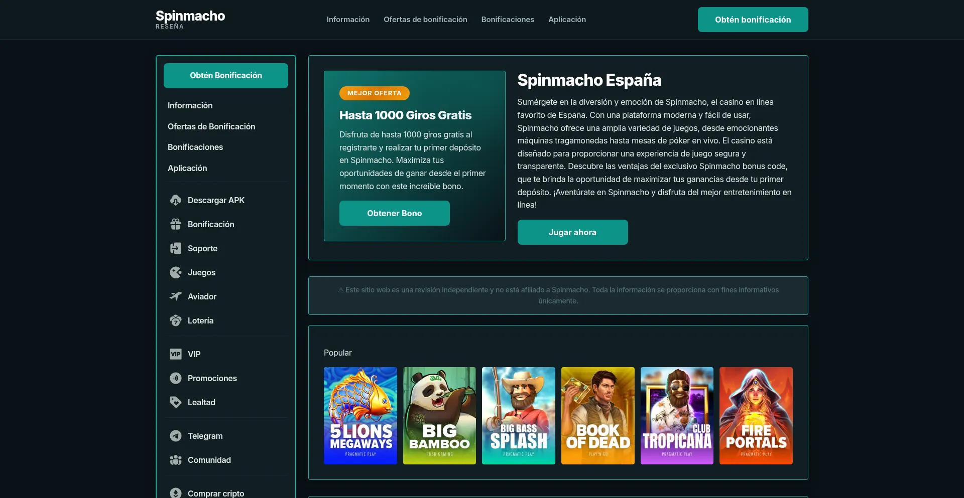 Spinmachoespana.com