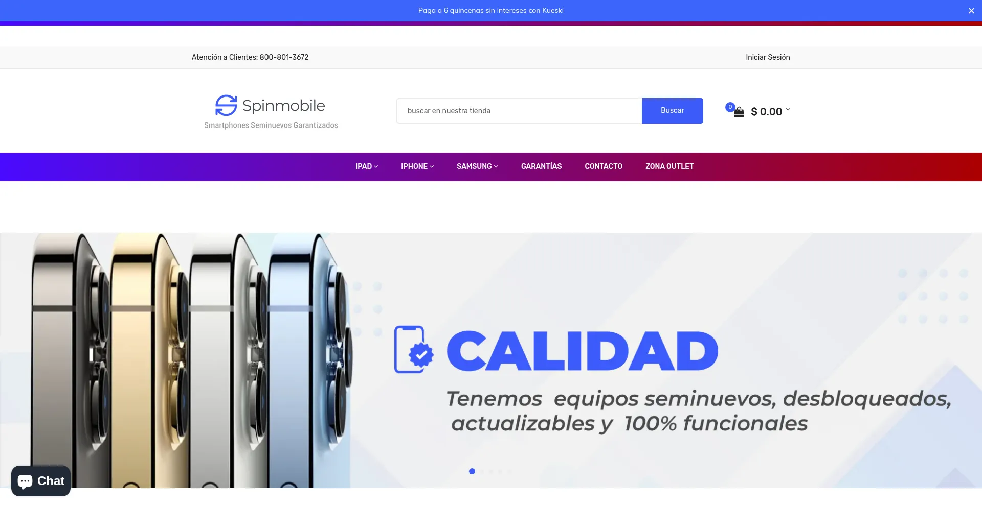 Website screenshot of Spinmobile.com.mx