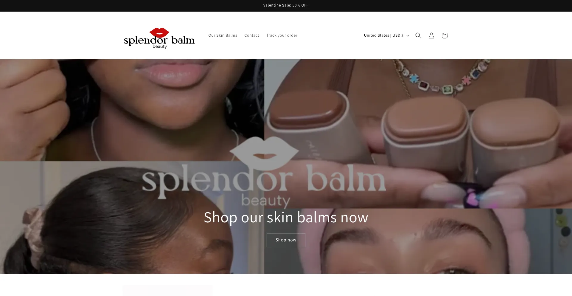 Website screenshot of Splendorbalm.com