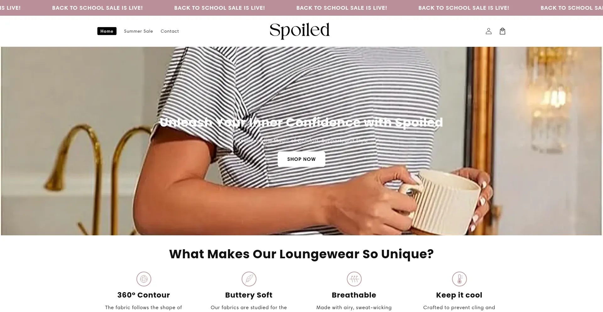 Website screenshot of Spoiledwear.com