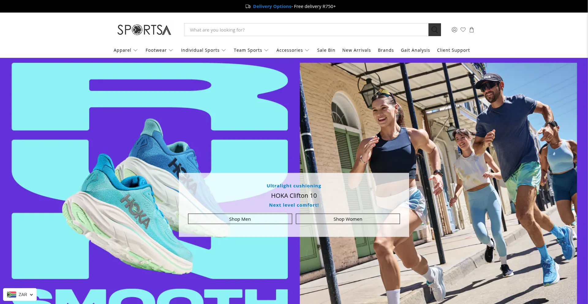 Website screenshot of Sportsa.co.za