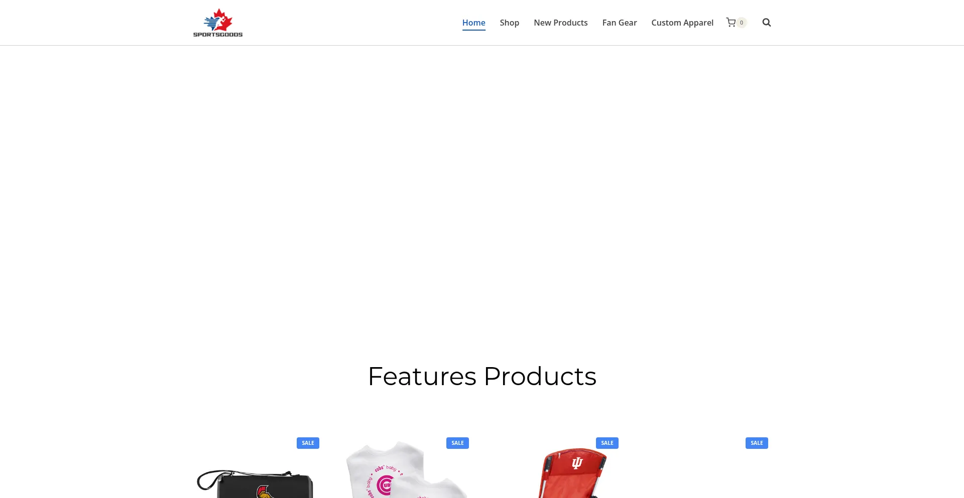 Website screenshot of Sportsgoodshub.com