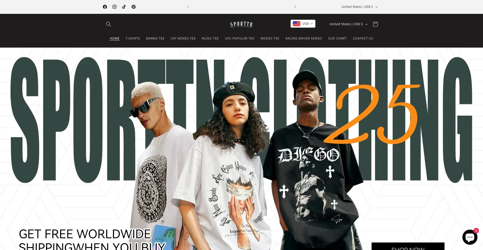Website screenshot of Sporttne.com