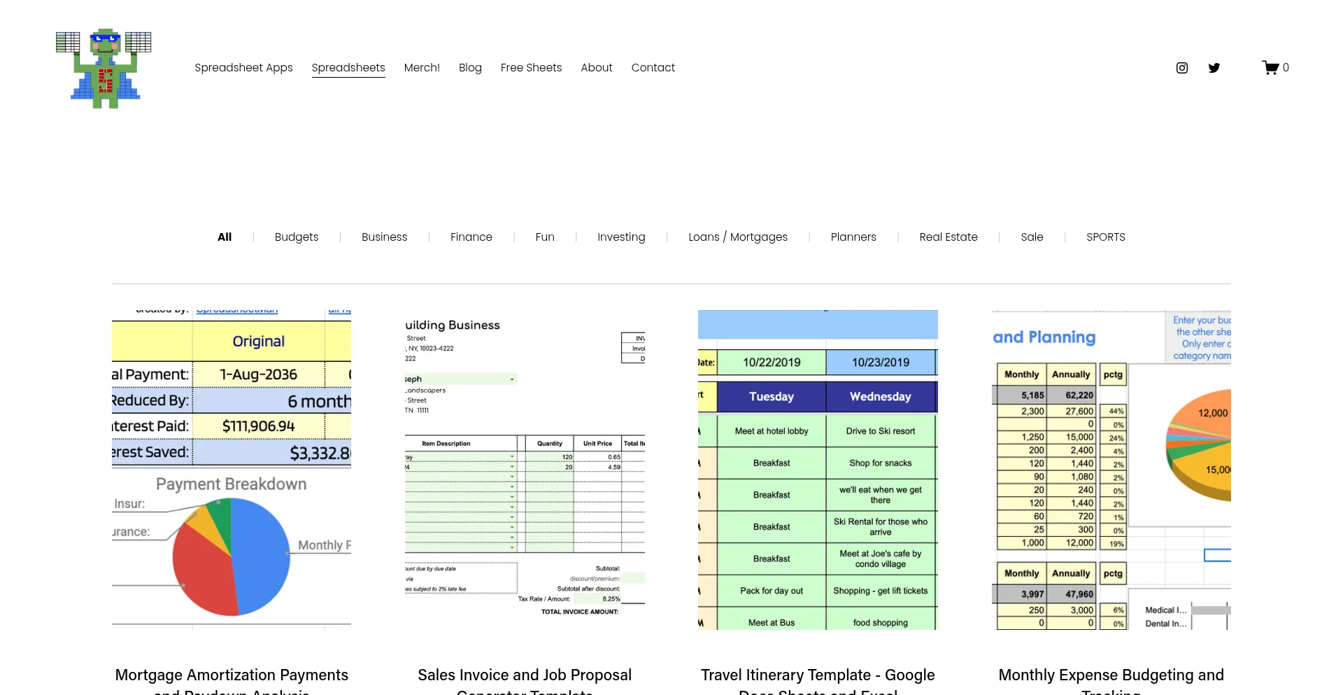 Website screenshot of Spreadsheetman.com