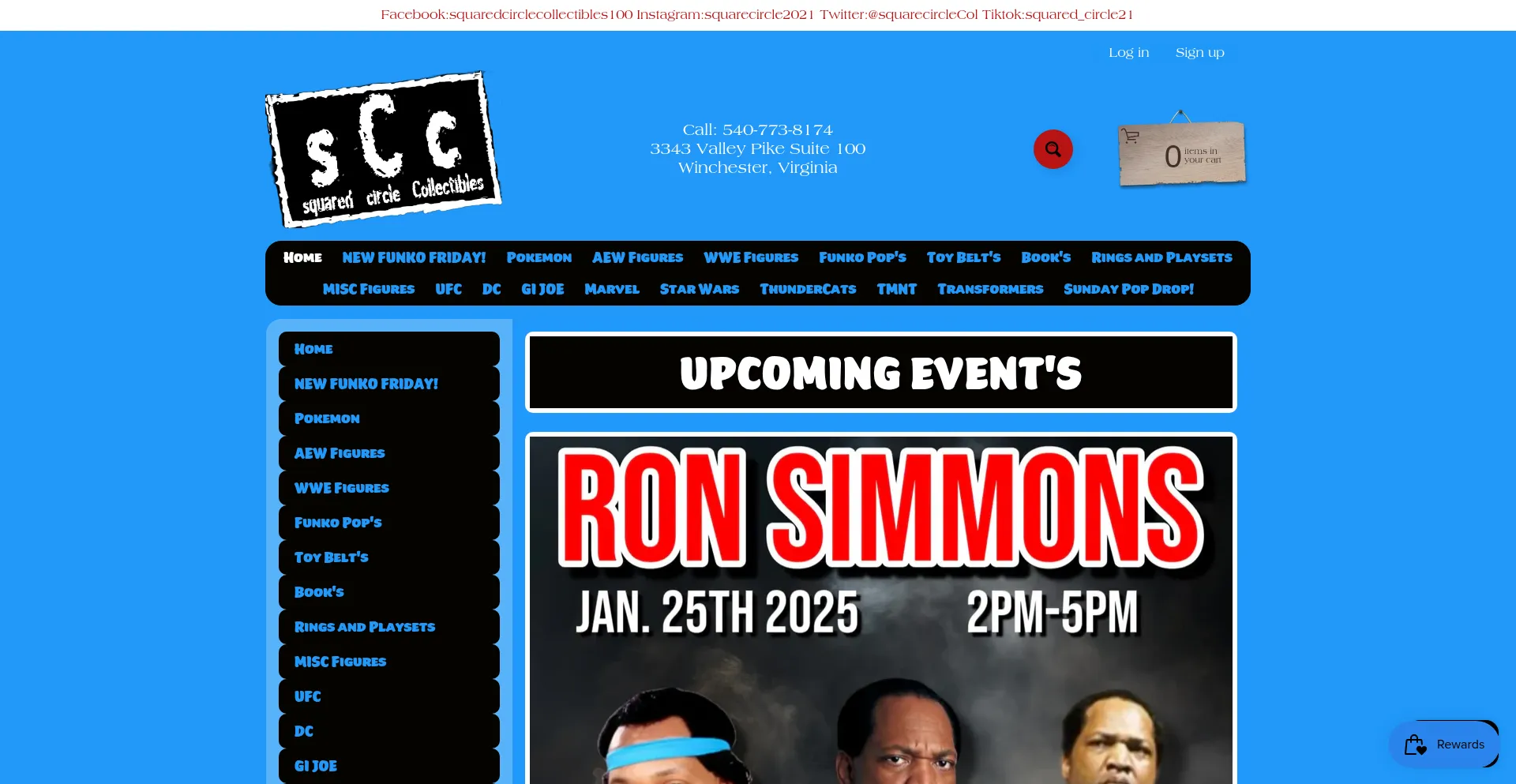 Website screenshot of Squaredcircle21.com