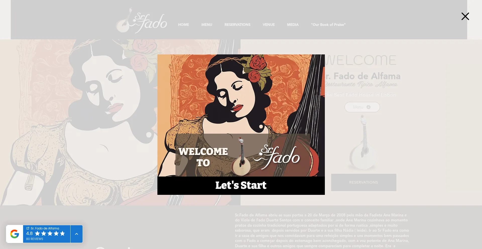 Website screenshot of Sr-fado.com