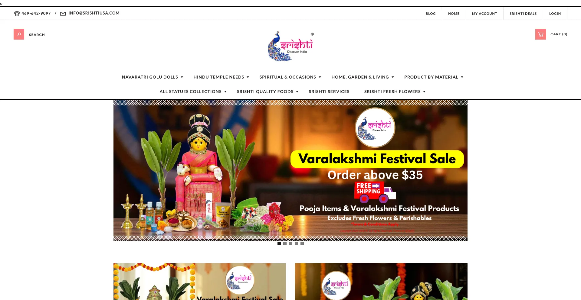 Website screenshot of Srishtiusa.com