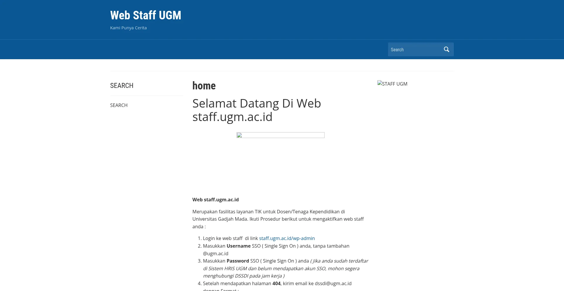 Website screenshot of Staff.ugm.ac.id