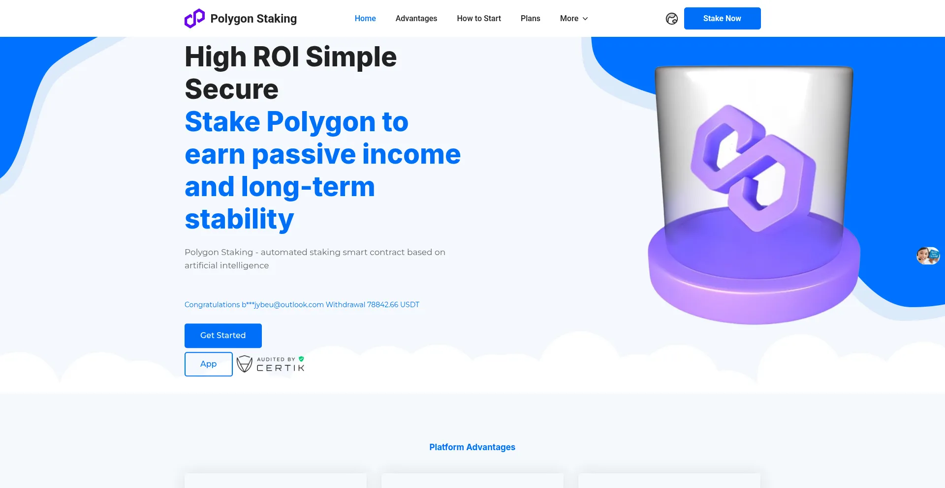 Website screenshot of Staking-polygon.top