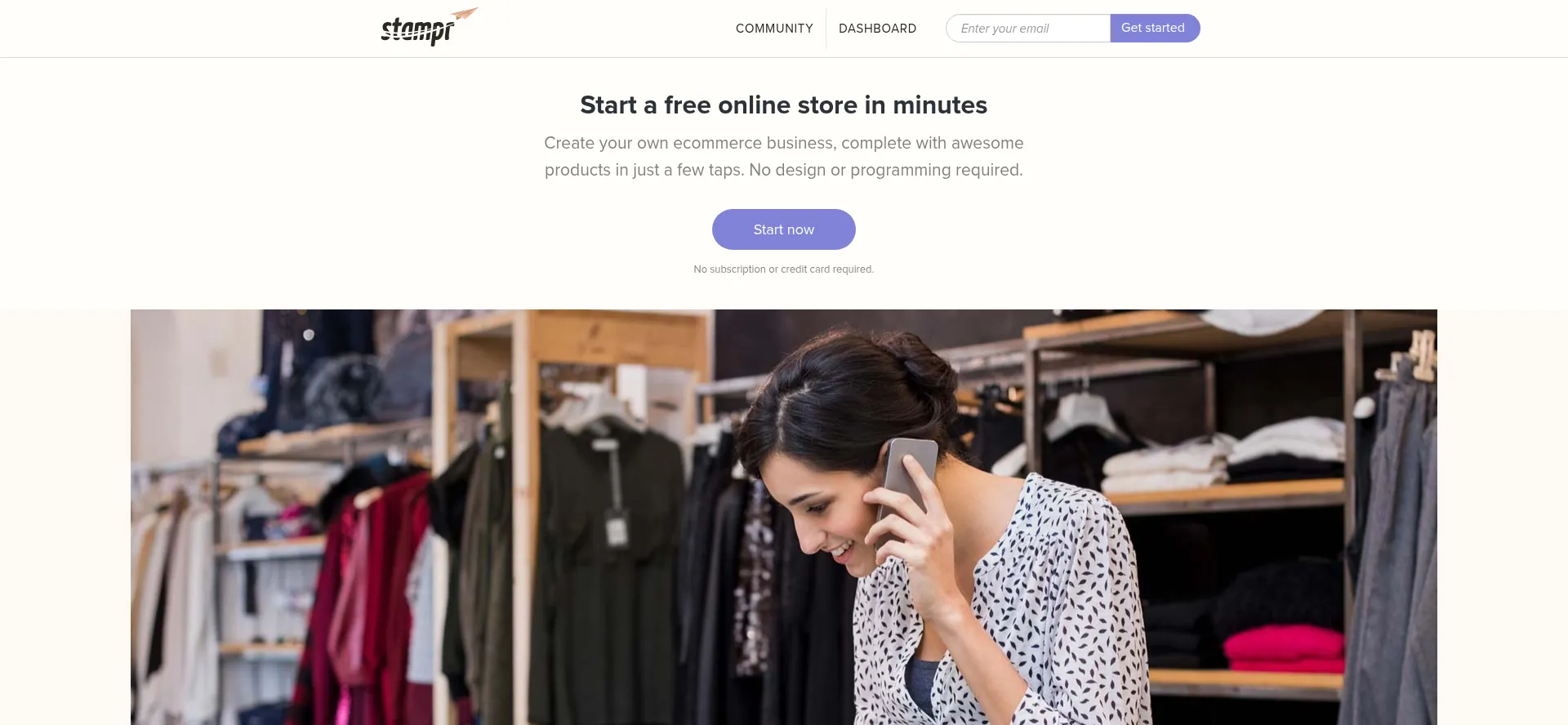 Website screenshot of Stam.pr