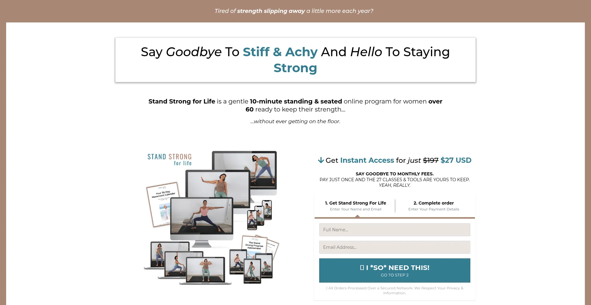 Website screenshot of Standstrongforlife.com