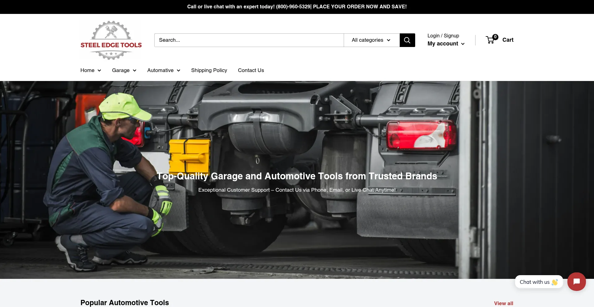 Website screenshot of Steeledgetools.com