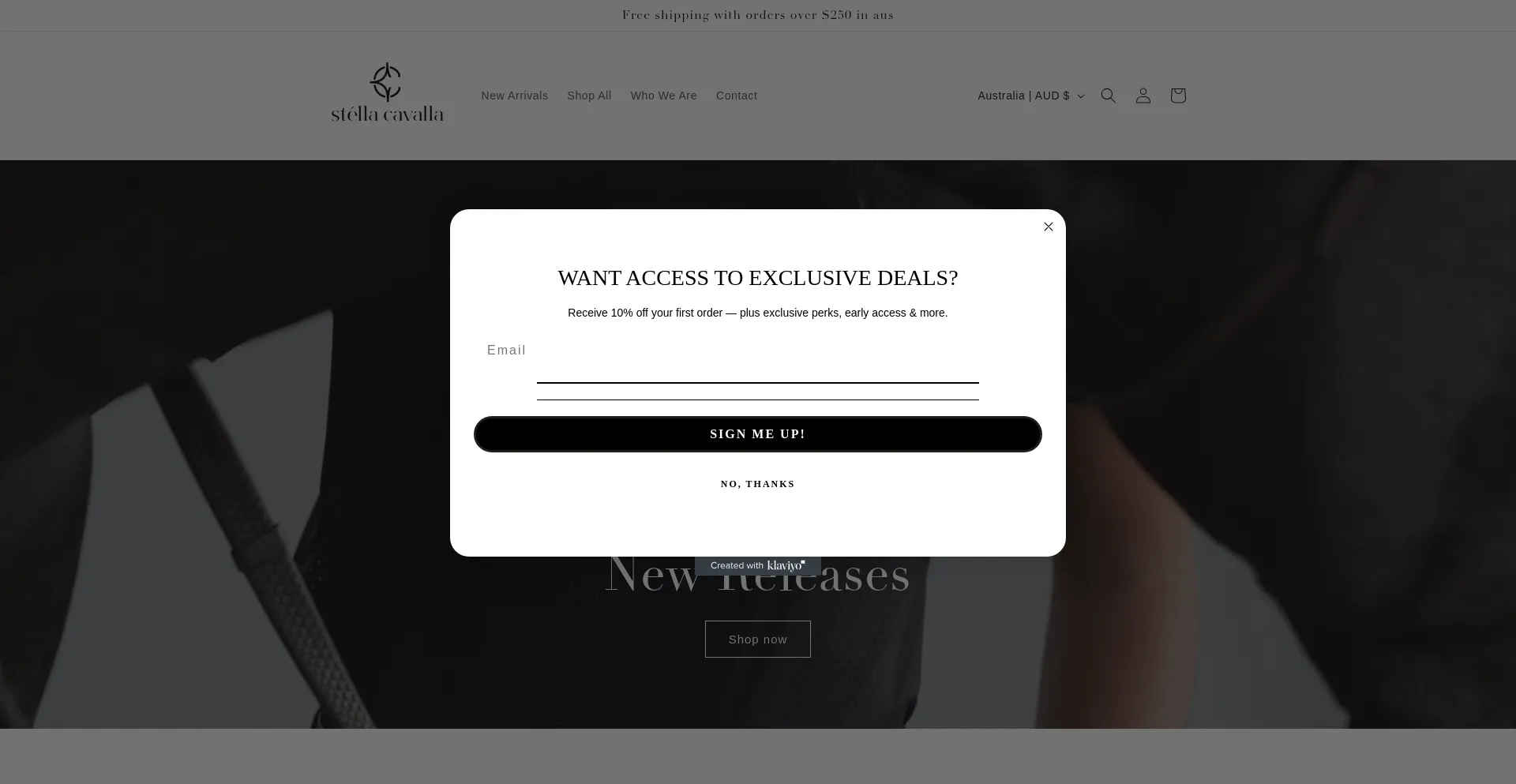 Website screenshot of Stellacavalla.com