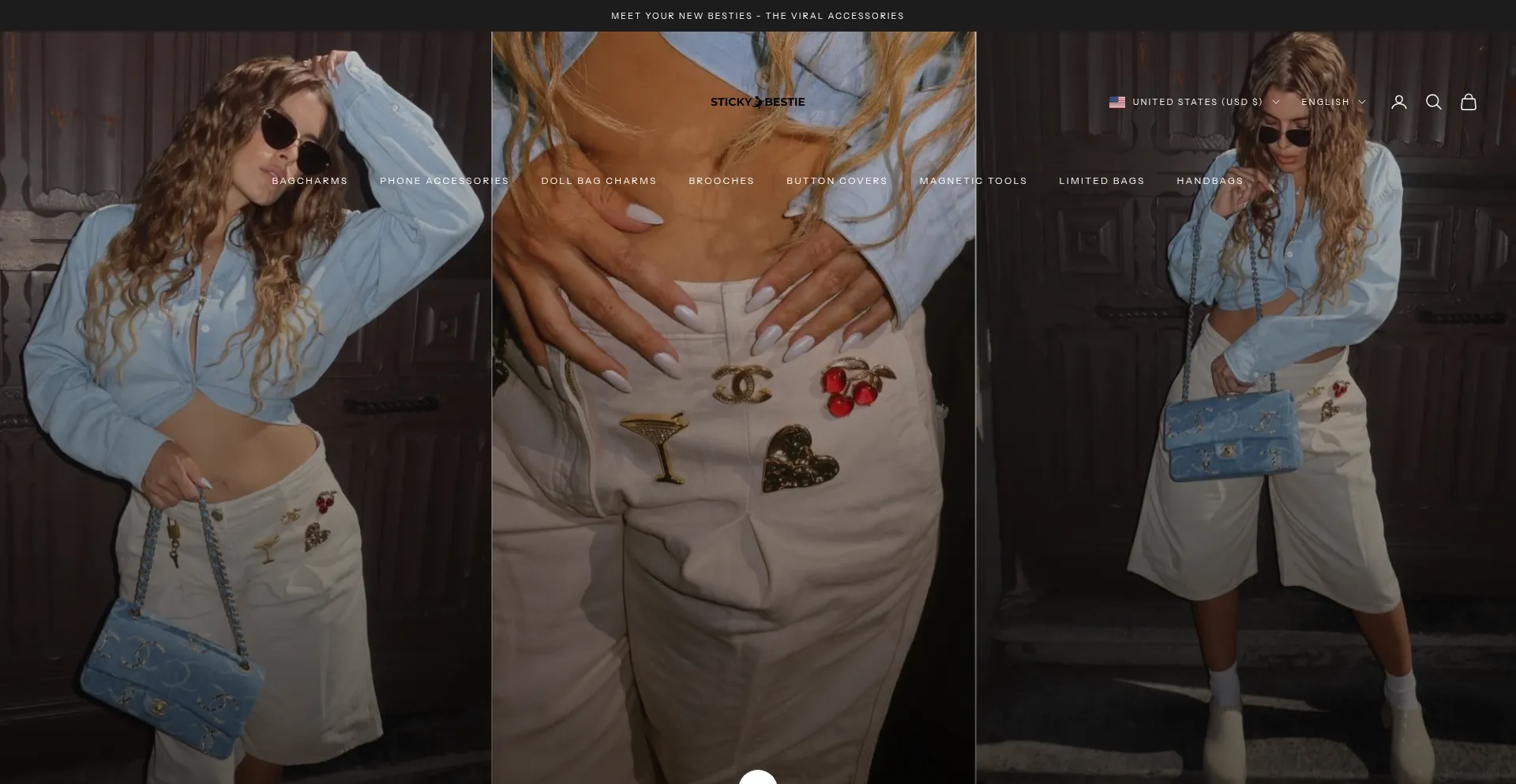 Website screenshot of Stickybestie.com