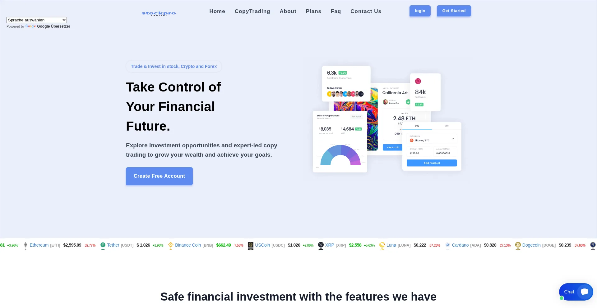Website screenshot of Stockprocapital.online