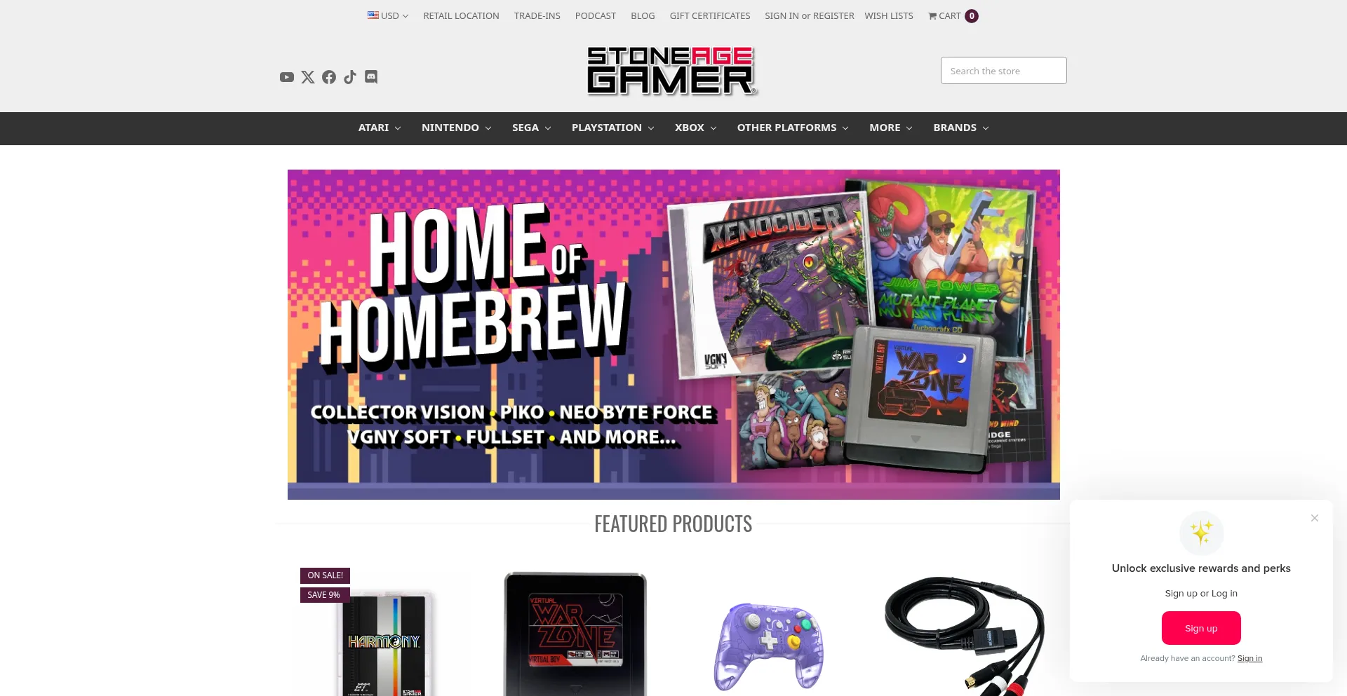 Website screenshot of Stoneagegamer.com