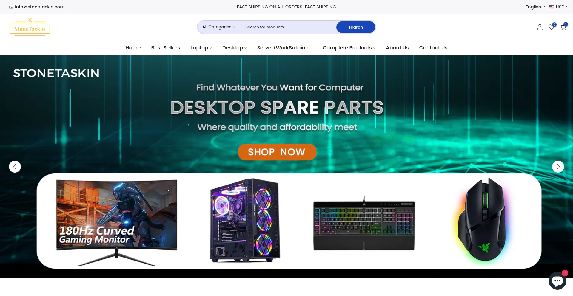 Website screenshot of Stonetaskin.com