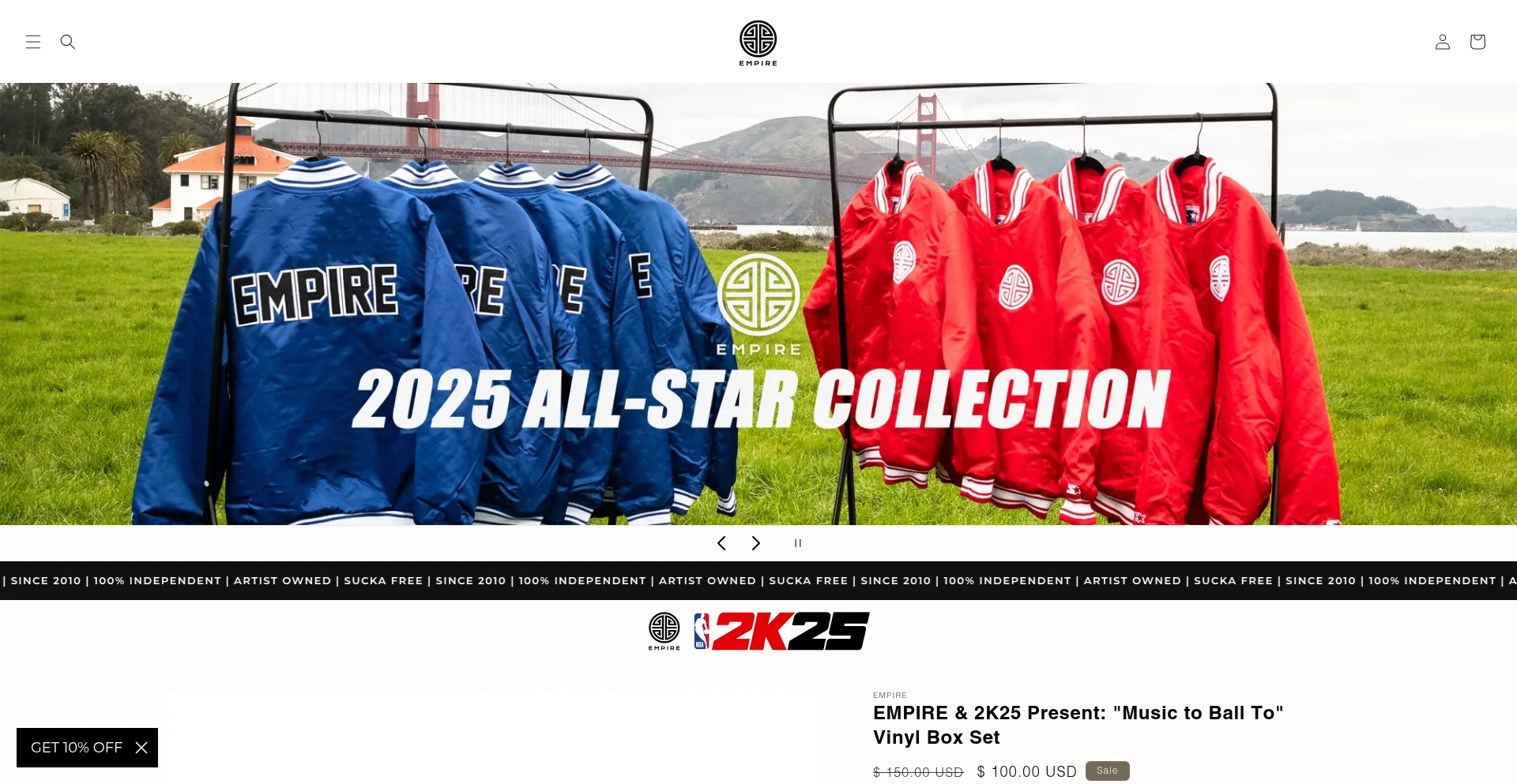 Website screenshot of Store.empi.re