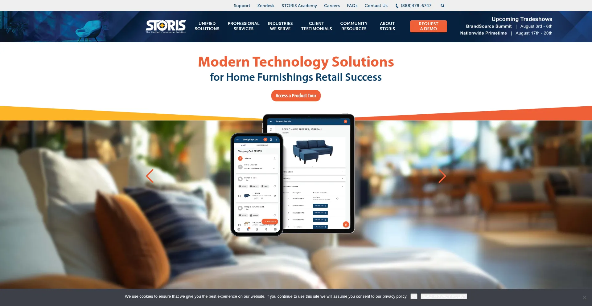 Website screenshot of Storis.com