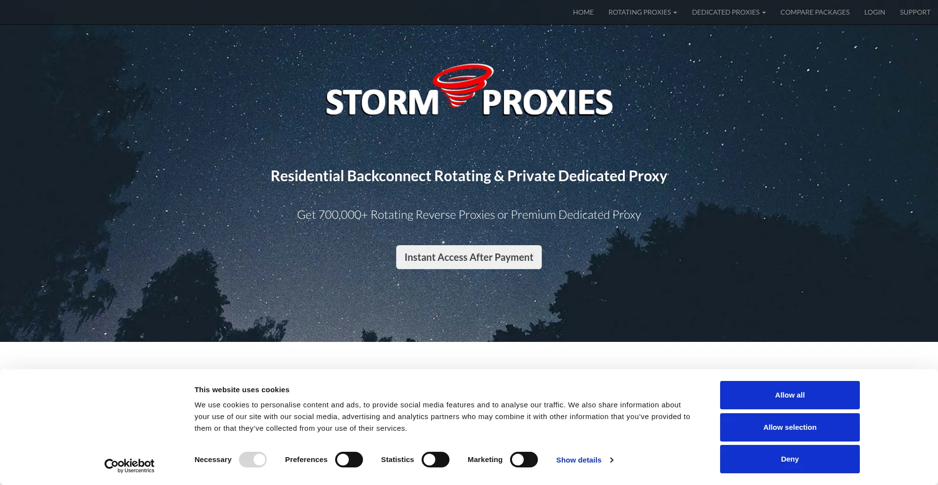 Stormproxies.com Screenshot