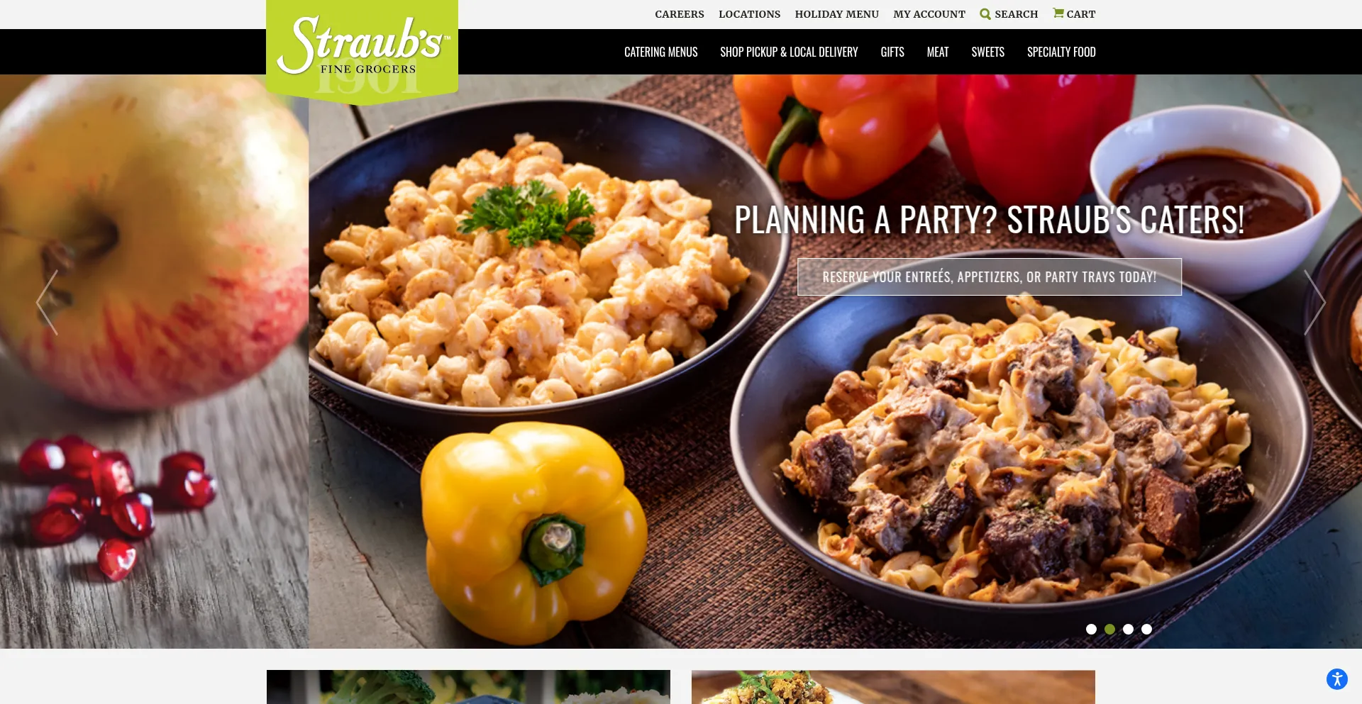 Website screenshot of Straubs.com