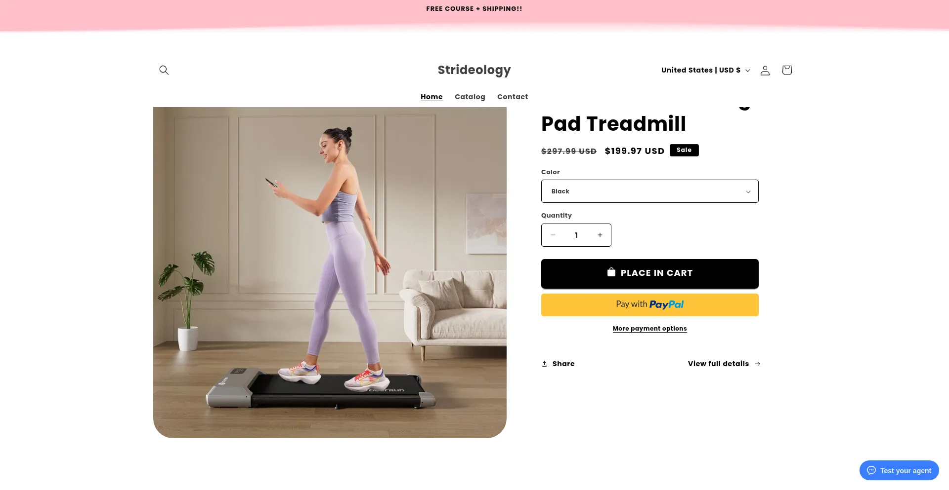 Website screenshot of Strideology.store