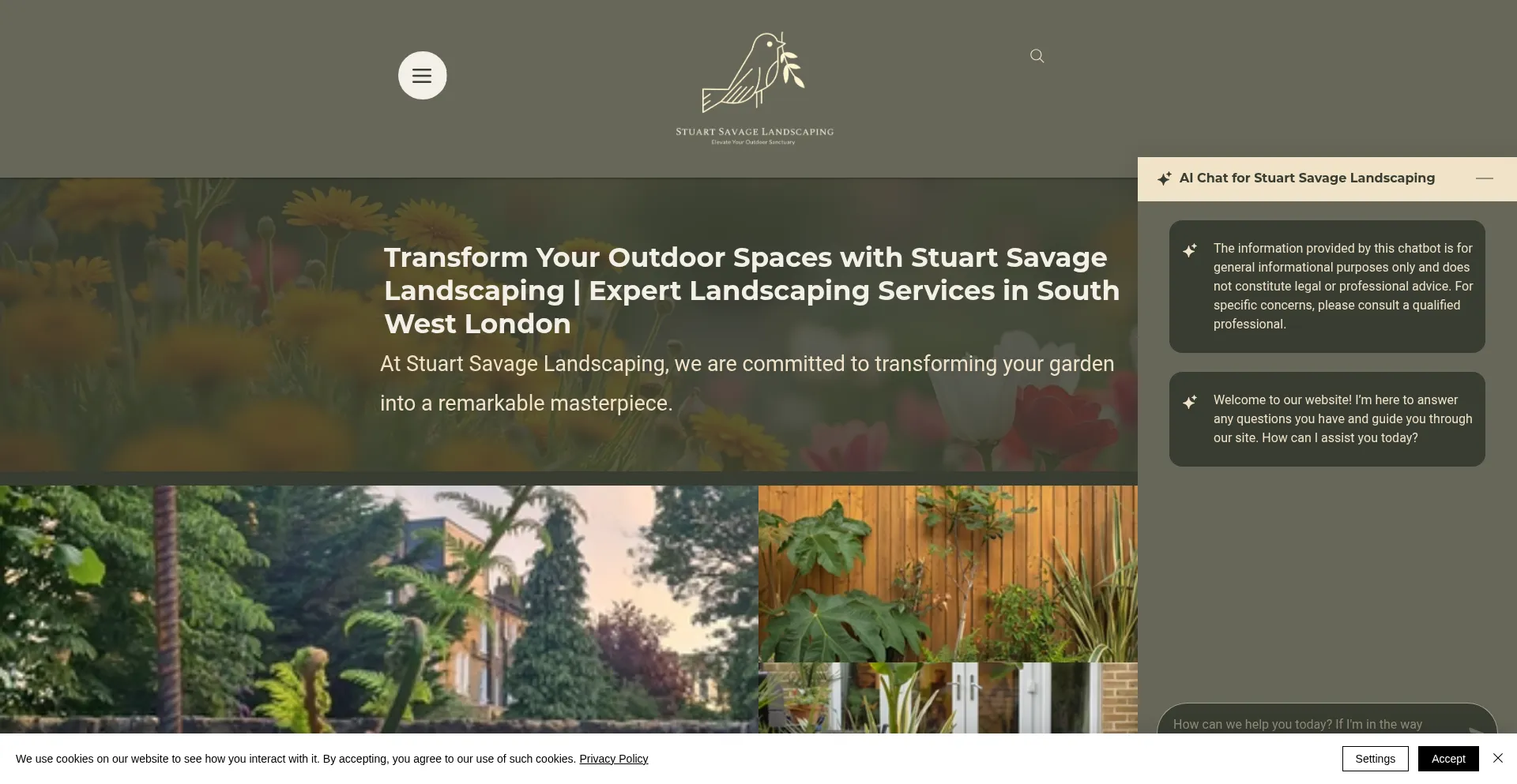Website screenshot of Stuartsavagelandscaping.com