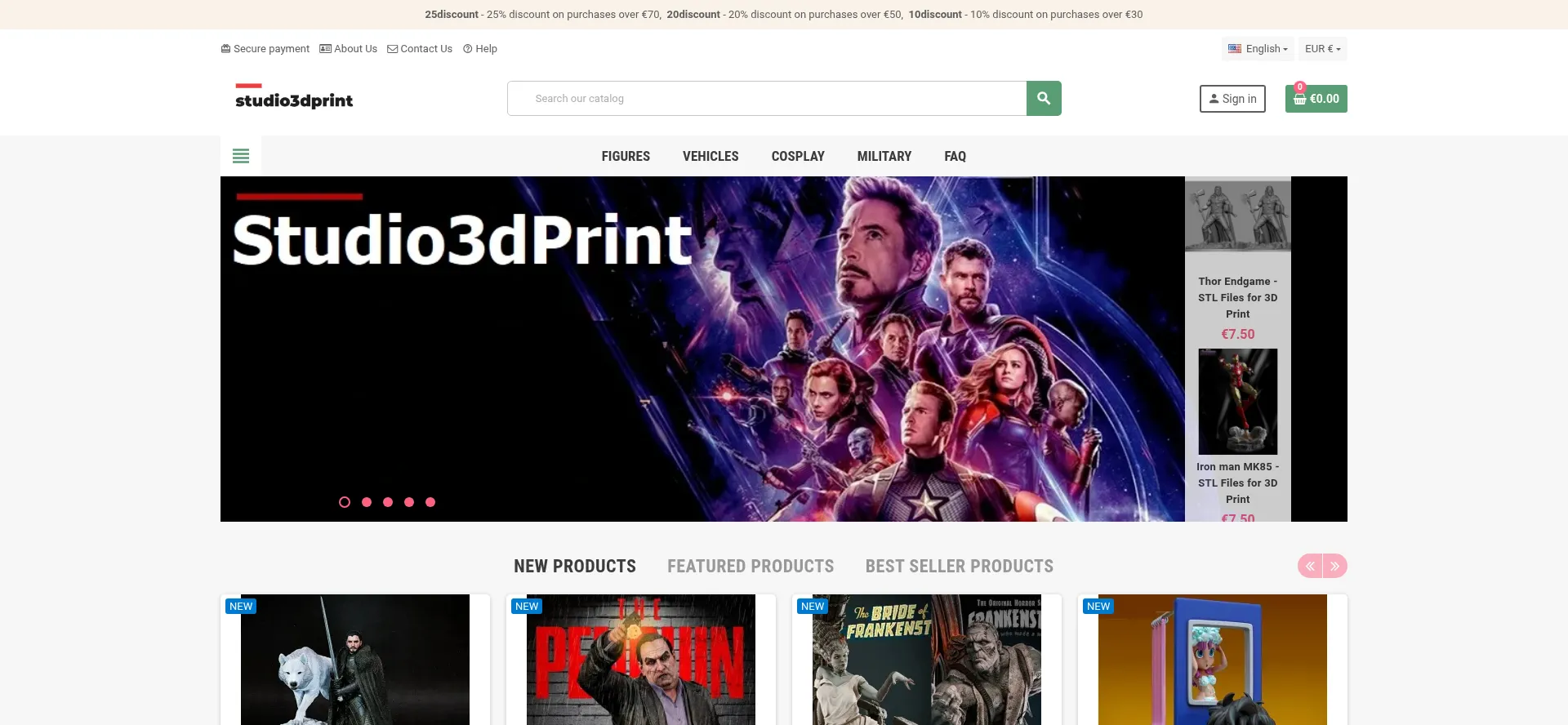 Website screenshot of Studio3dprint.net